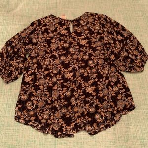 Knox Rose Floral knit top. Size XL.